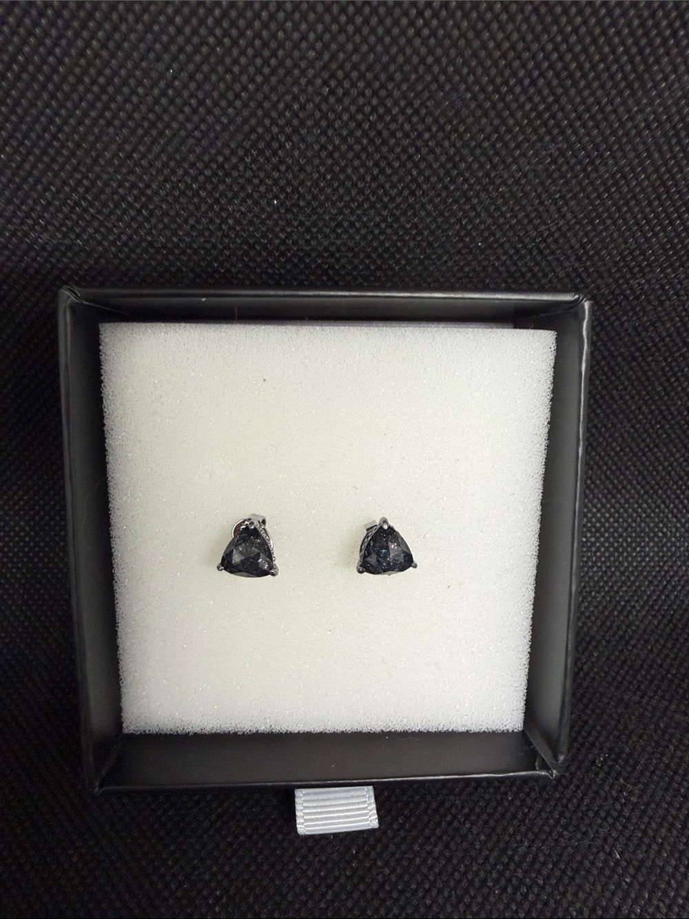 Black Ice Crystal on Hematite Studs